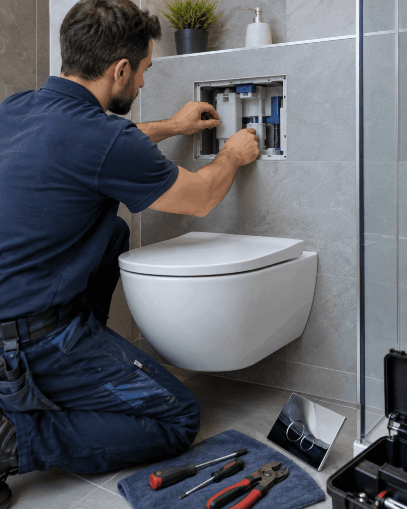 WC suspendu qui fuit : que faire avant l’intervention d’un plombier ?